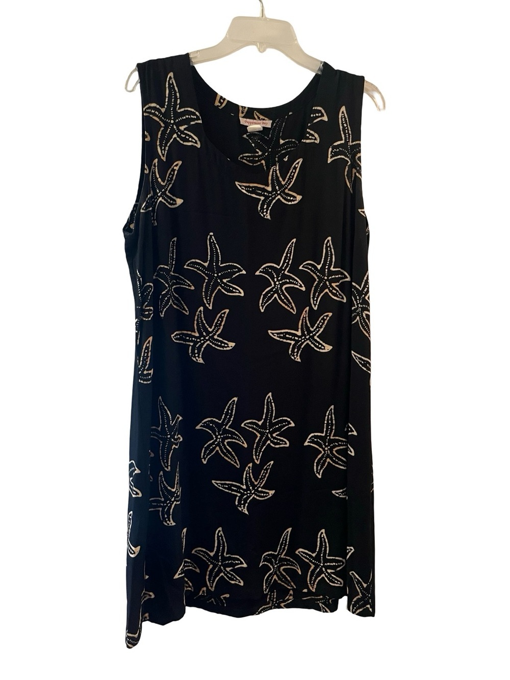 Peppermint Black Sleeveless Starfish Print Dress